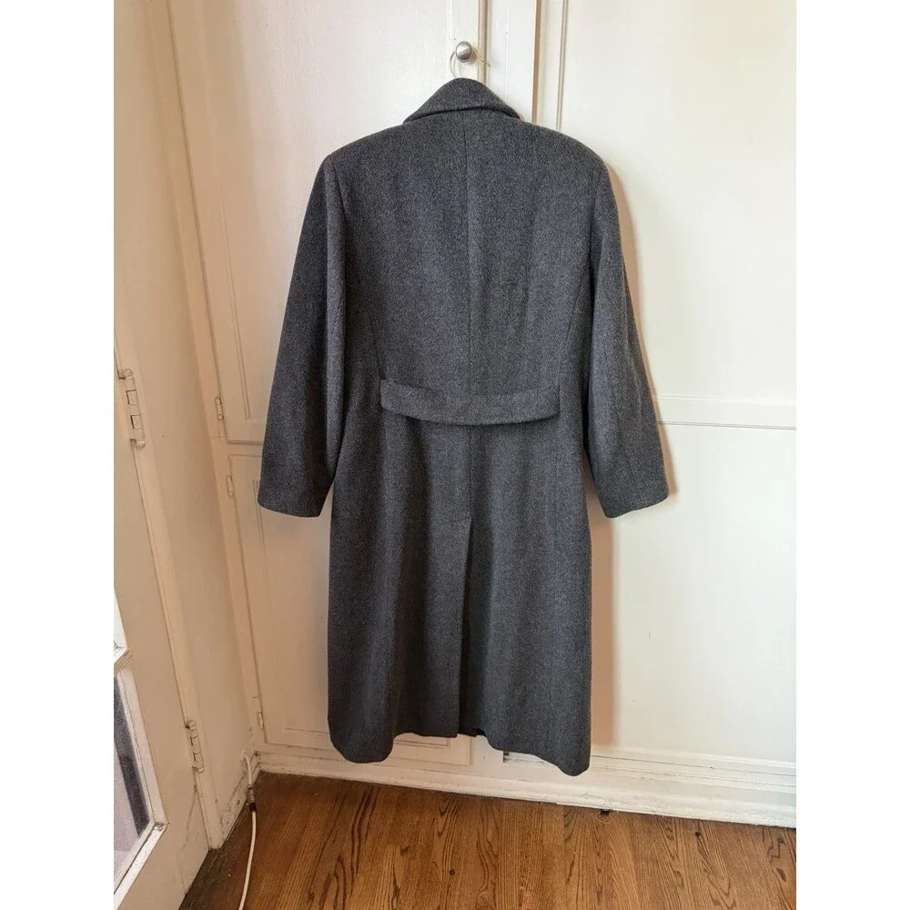 Vintage Evan Picone Wool Mohair Alpaca Long Coat Women’s 14 Charcoal Gray